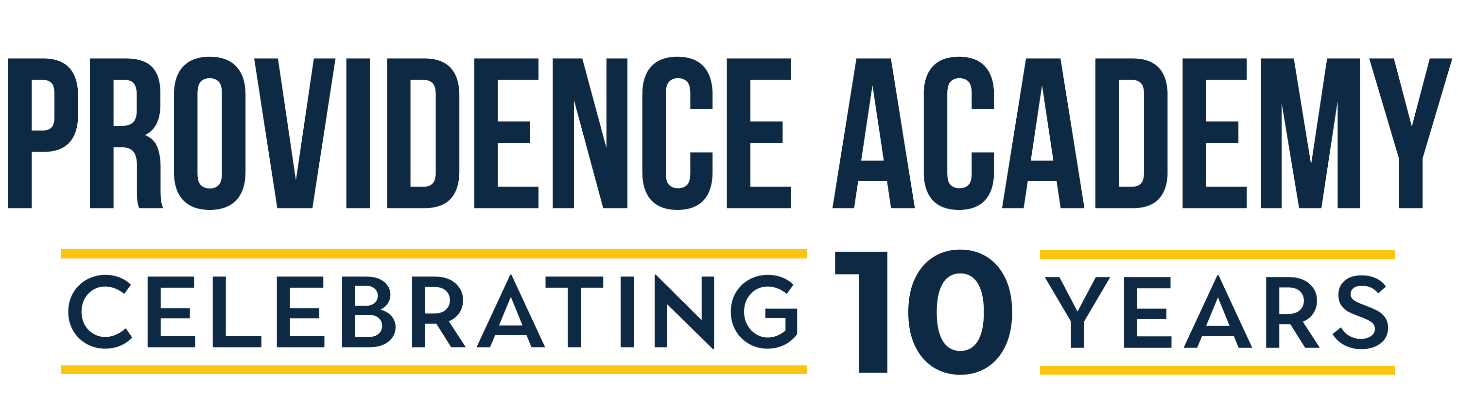 Providence Academy Celebrating 10 Years with background